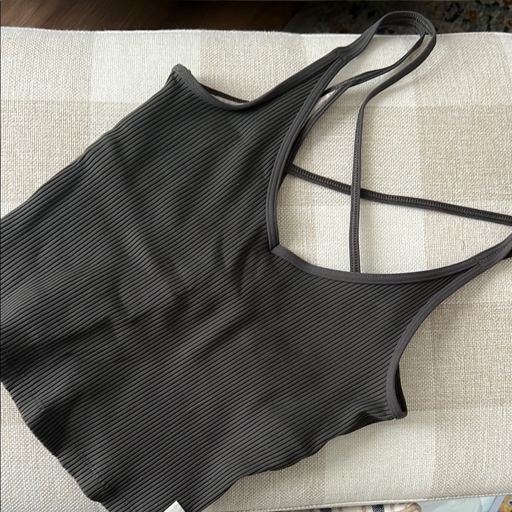 Vuori Black Ribbed Tank Top